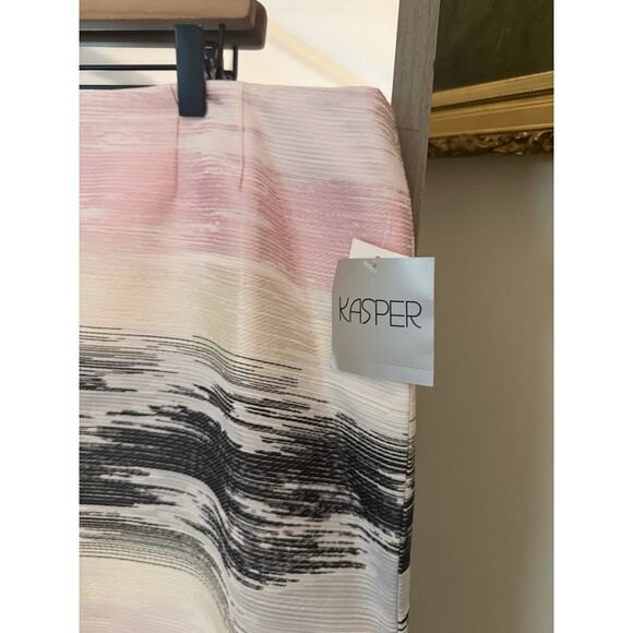 Kasper Ombre Pencil Skirt Womens 18 Pink Black Jacquard - Picture 2 of 6